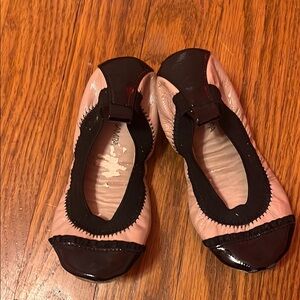 Yosi Samra Pink and Black Kids Dress Shoes
